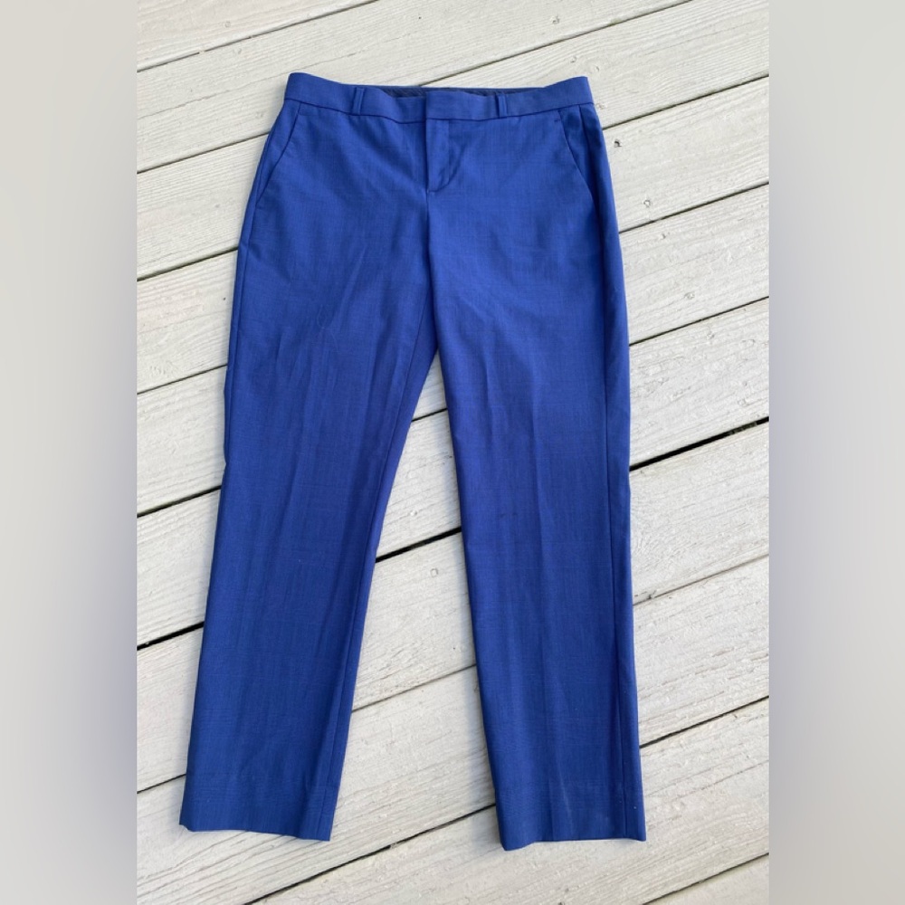 Banana Republic - Woman’s AVERY Blue Houndstooth Wool Blend Pants, Size: 2